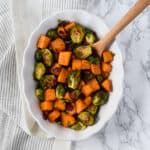 Roasted Butternut Squash with Brussels Sprouts and Dried Cranberries