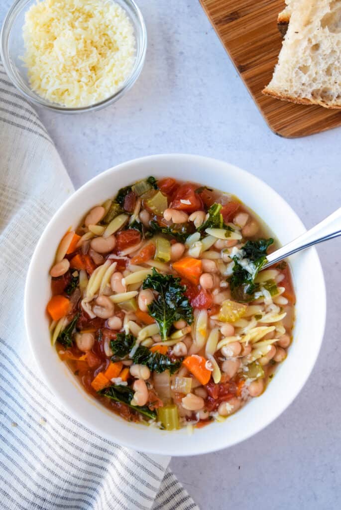 Vegetable Soup with Orzo and White Beans