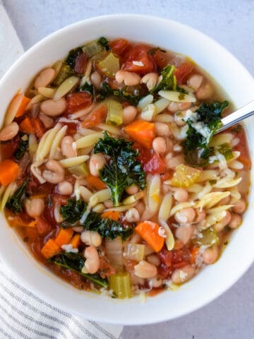 Vegetable Soup with Orzo and White Beans
