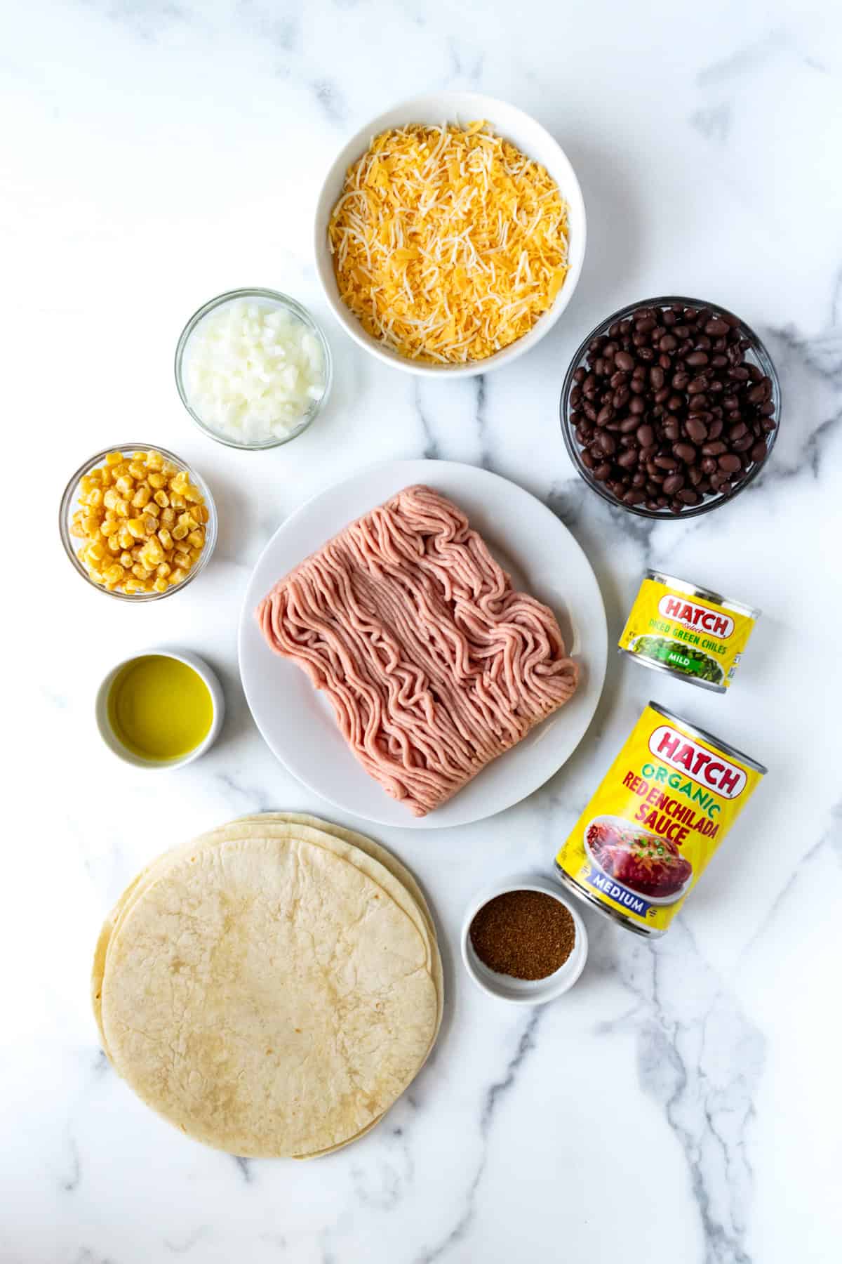 Ground Turkey Enchiladas Ingredients.