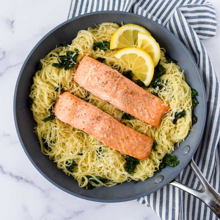 Lemon Kale Pasta with Salmon Fresh Apron