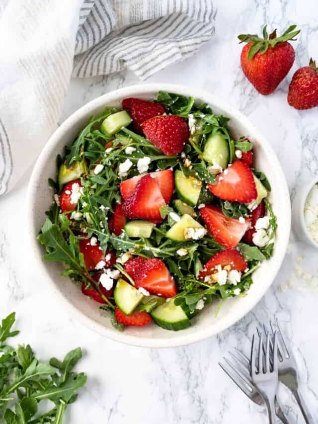 Cucumber Strawberry Salad with Arugula