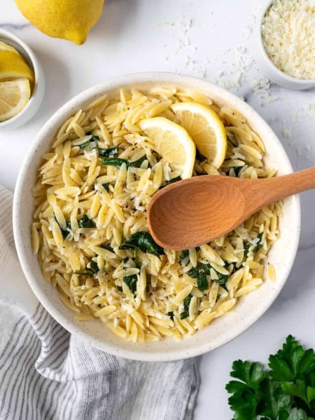 Lemon Orzo with Spinach