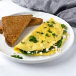 Spinach and Feta Omelet.