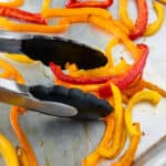 Oven Roasted Peppers on a baking sheet.
