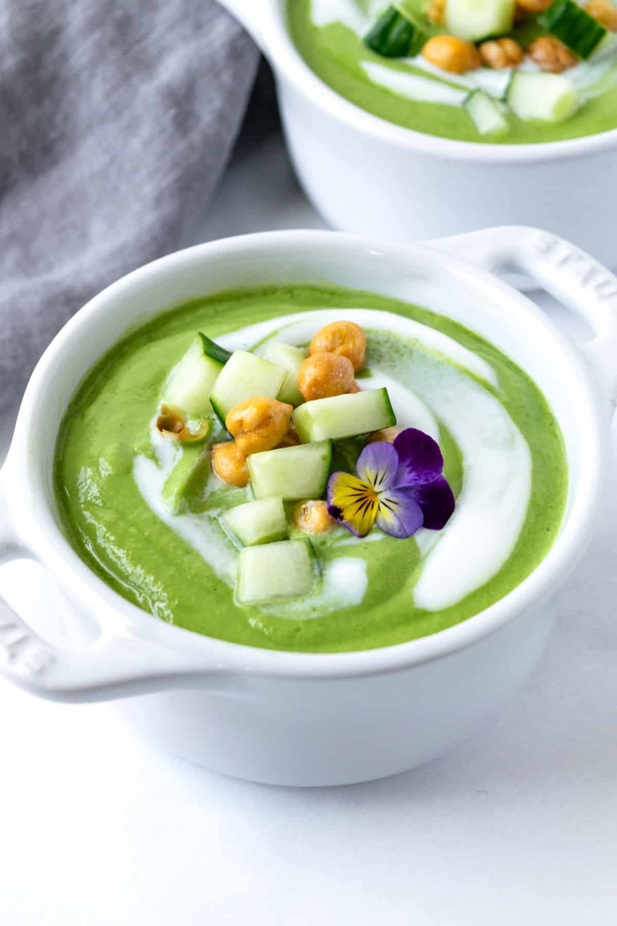 Cucumber Gazpacho in a Bowl.