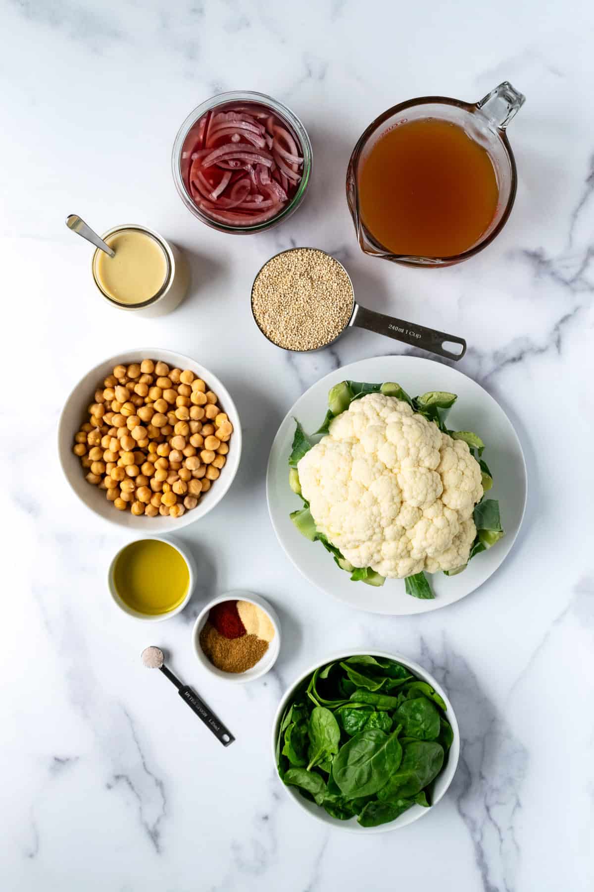Roasted Cauliflower Bowls Ingredients.