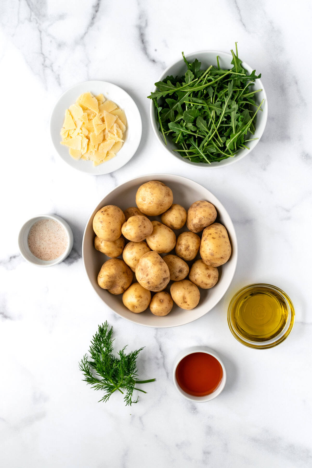 Arugula Potato Salad Ingredients.