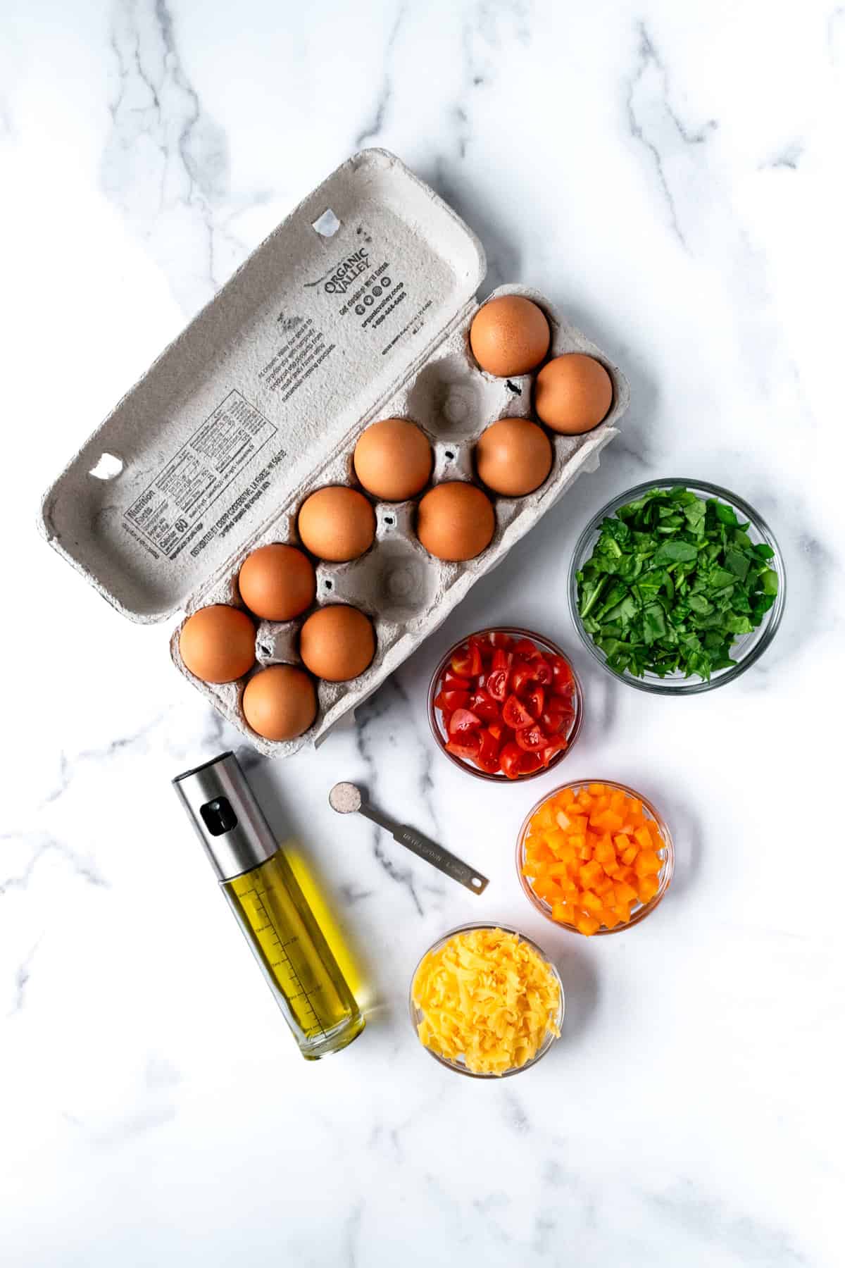 Veggie Egg Bites Ingredients.