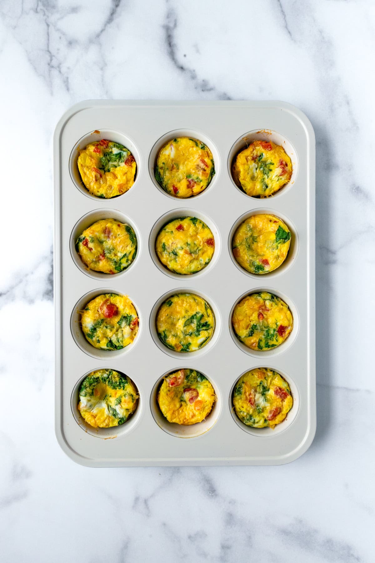 Veggie Egg Bites in Muffin Tin.