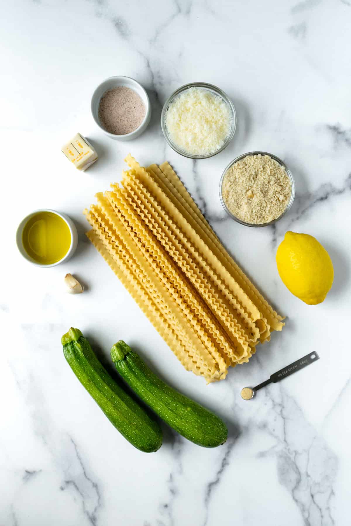 Lemon Zucchini Pasta Ingredients.
