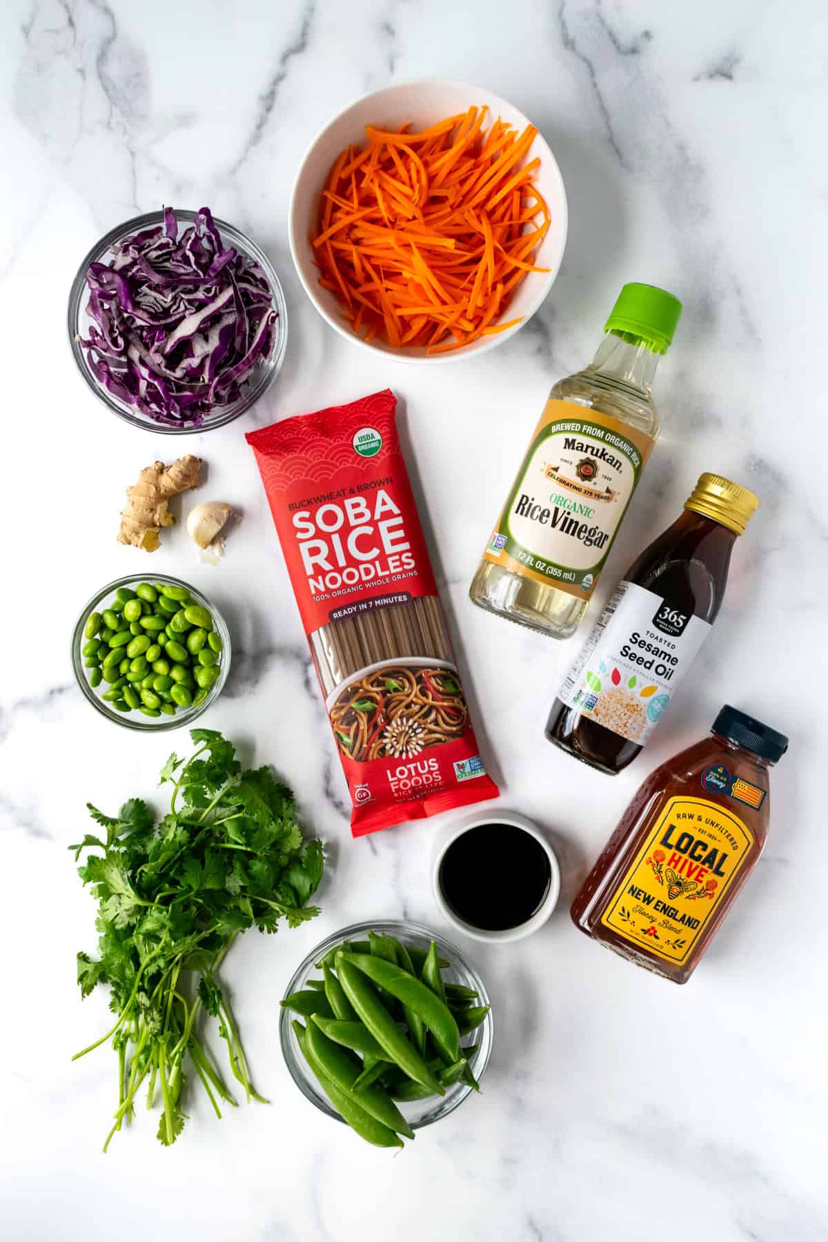 Soba Noodle Bowls Ingredients.