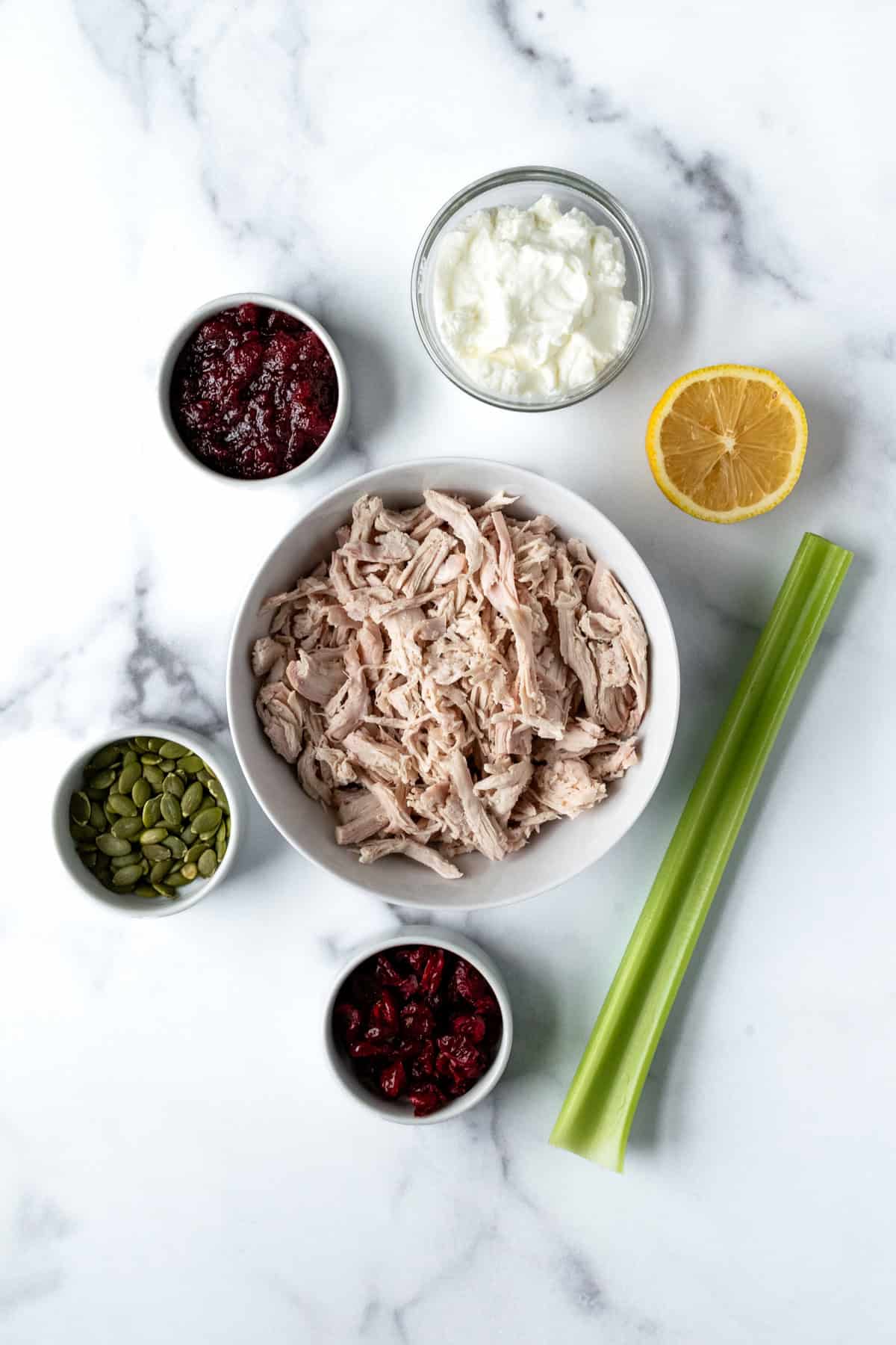 Cranberry Turkey Salad Ingredients.