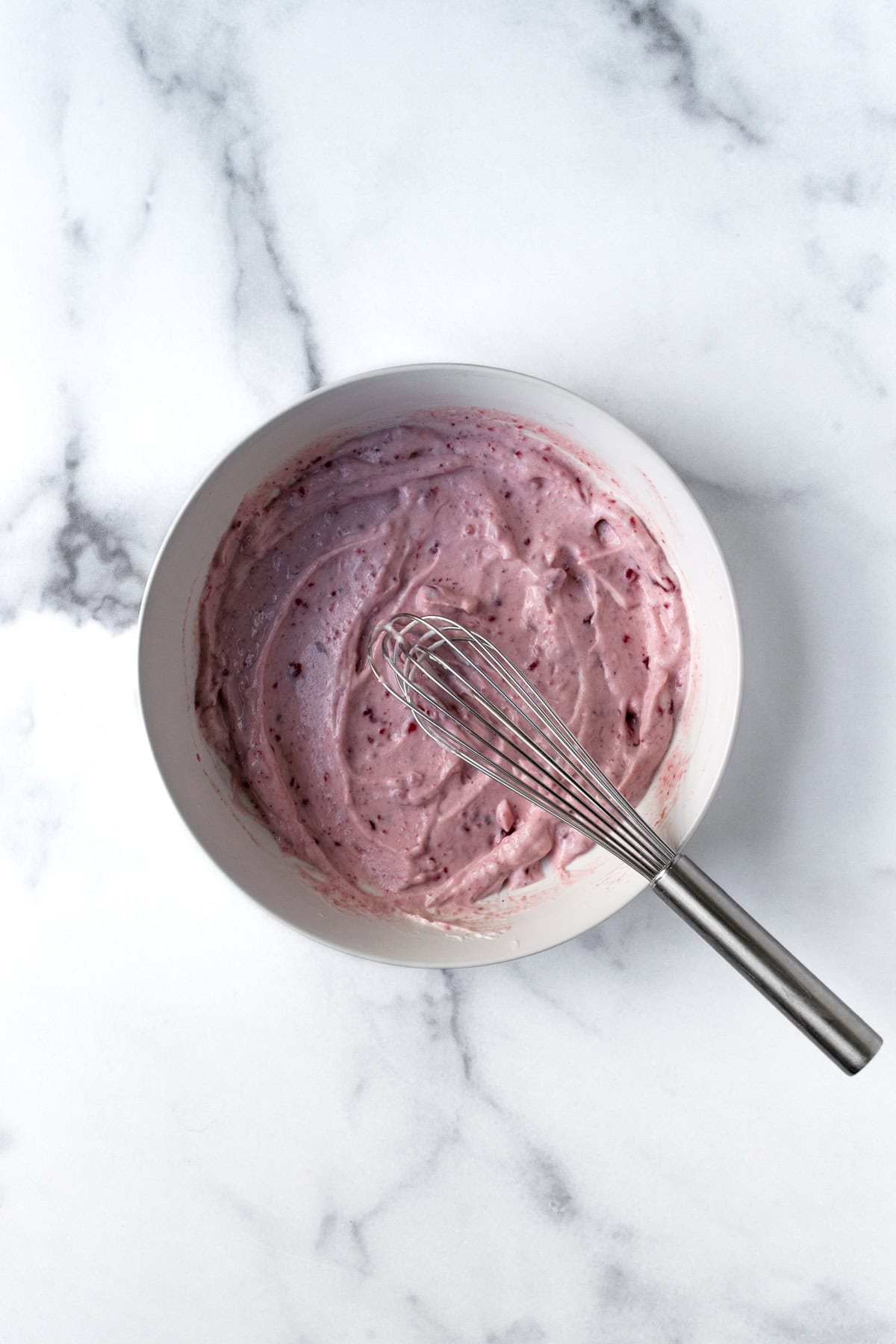Greek Yogurt Cranberry Dressing in a white bowl.