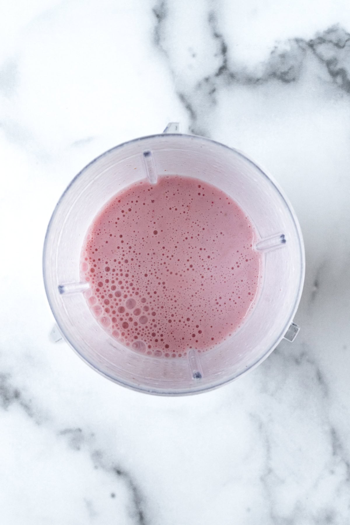 Strawberry Chia Pudding Blender after blending.