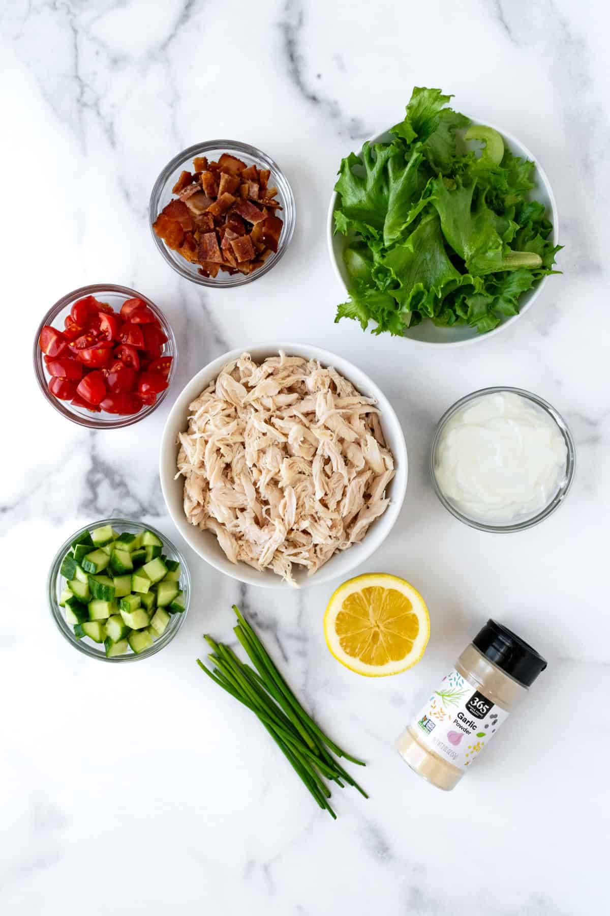 BLT Chicken Salad Ingredients.