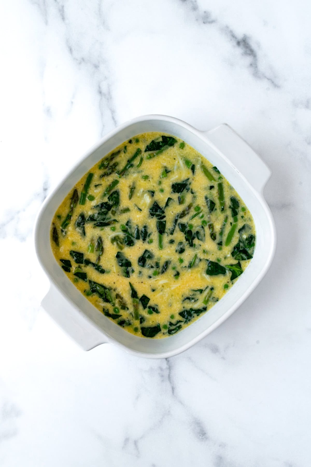 Veggie Egg Bake ready to bake.