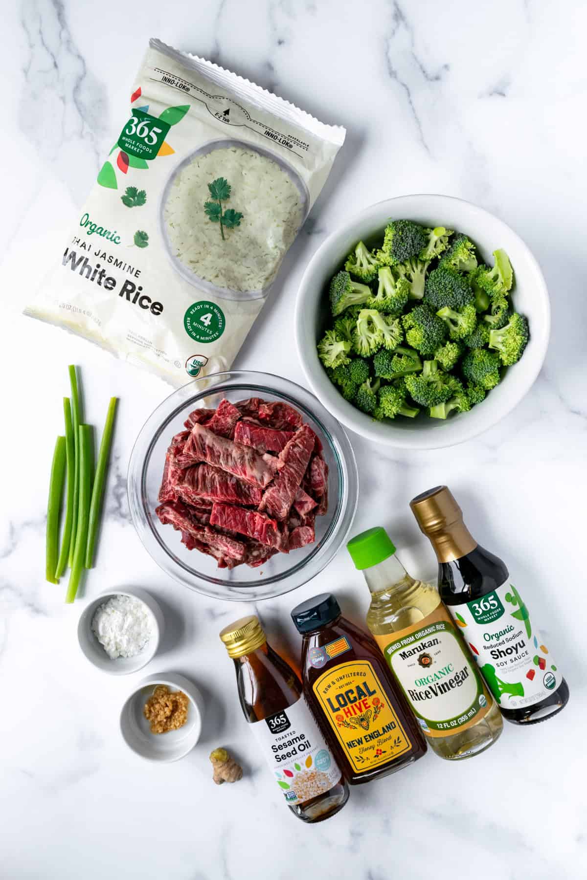 Beef and Broccoli Bowls Ingredients.