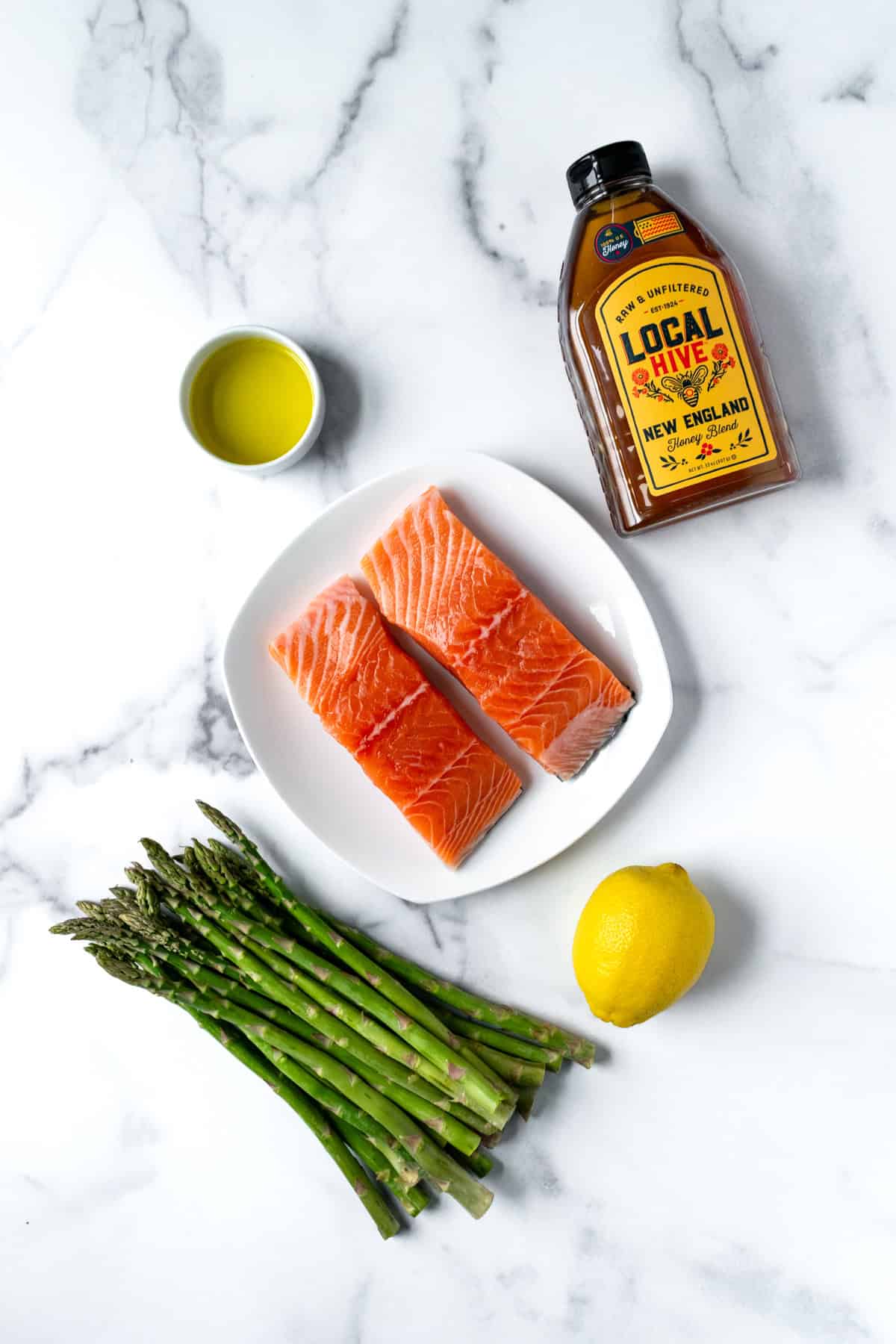 Sheet Pan Salmon and Asparagus Ingredients.