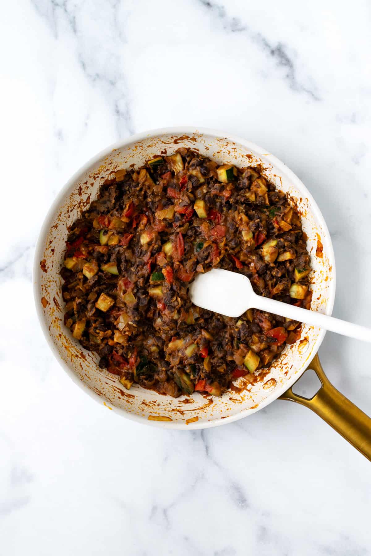 Black bean and veggie taco filling.