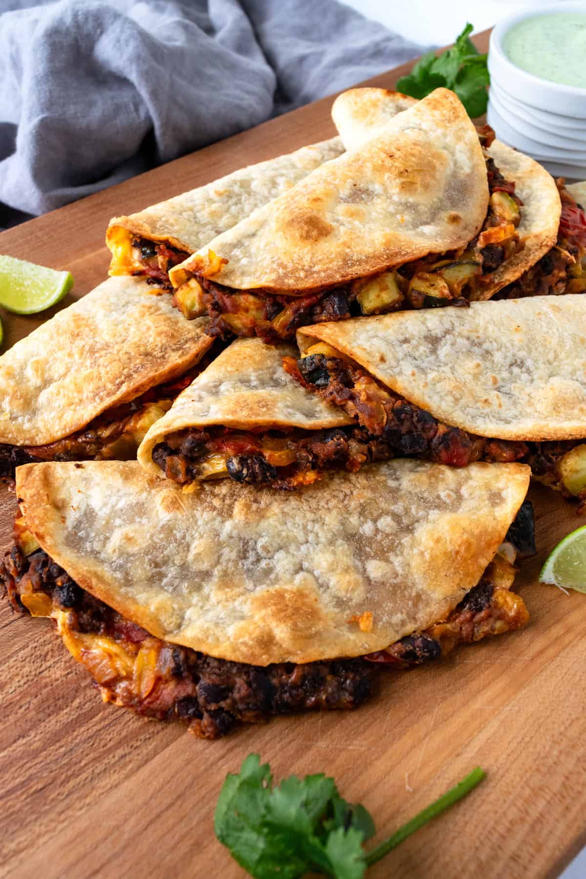 Baked Black Bean and Veggie Tacos on a serving board.